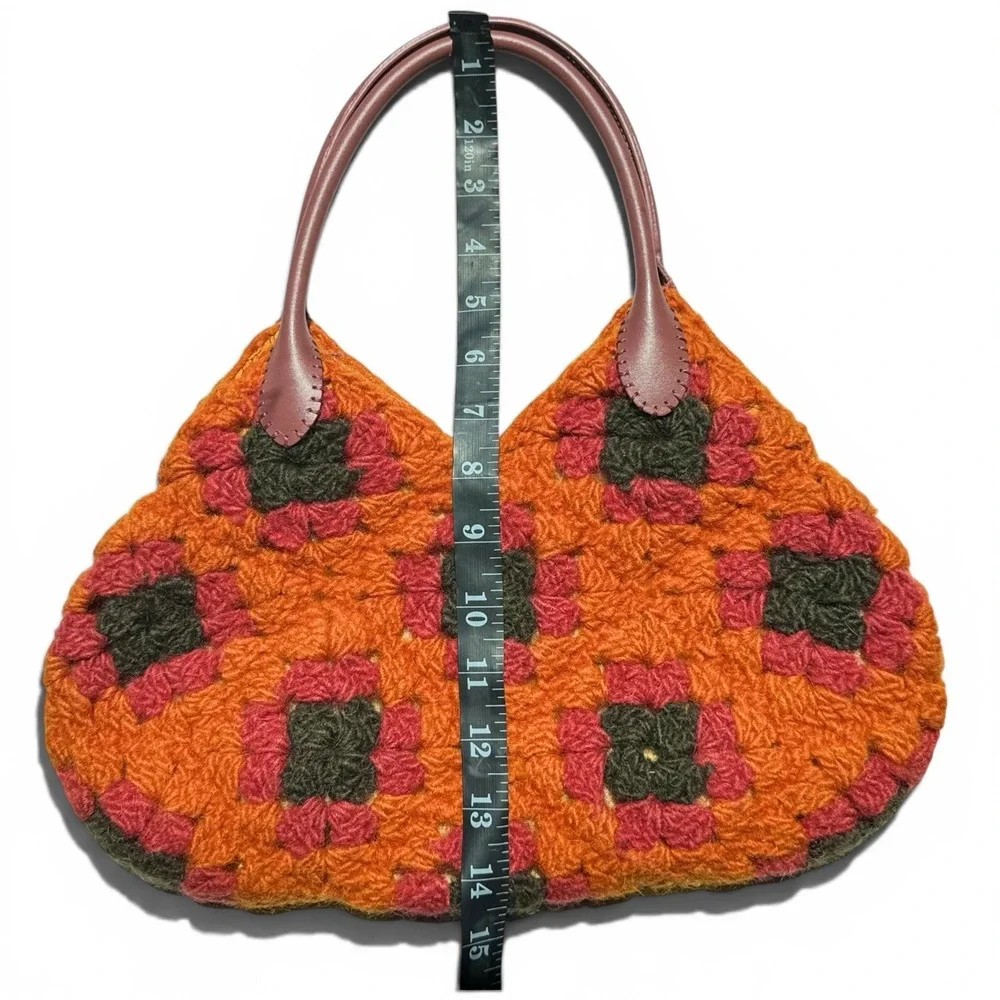 Hand Crocheted Square Handbag Granny core Cottagecore Coquette Boho Festival Y2K